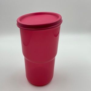 Pink Tupperware Cups With Seals Set of Four